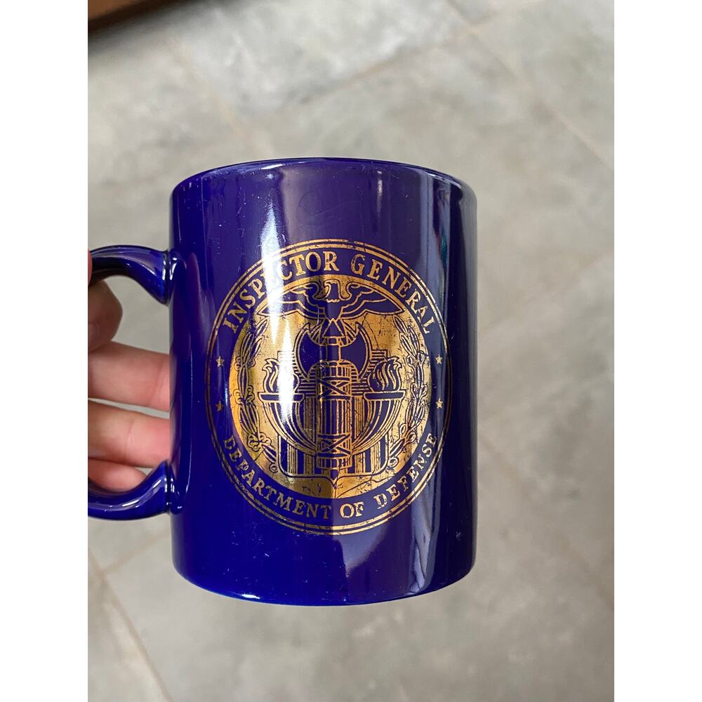 Inspector General‎ Department of Defense Dark Blue/Gold Embossed Coffee Cup